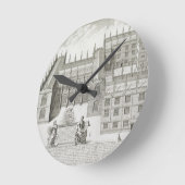 Bodleian Library, Oxford, from 'Oxonia Illustrata' Runde Wanduhr (Winkel)