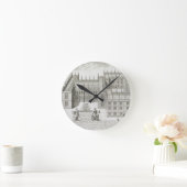 Bodleian Library, Oxford, from 'Oxonia Illustrata' Runde Wanduhr (Zuhause)