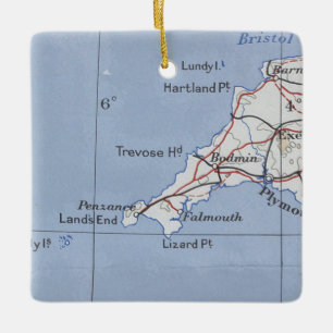 Bodmin Cornwall Vintage Karte Keramikornament