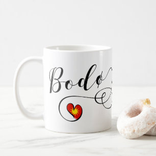 Bodø-Flagge Herz, Norwegen, Bodö-Tasse Kaffeetasse