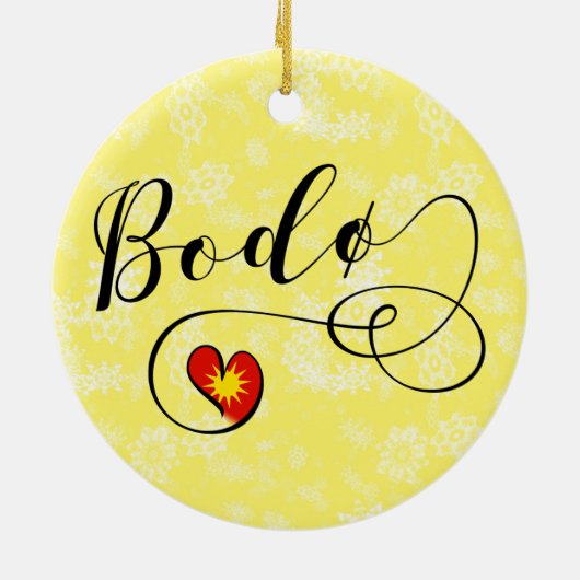 Bodø Flaggenherz, Norwegen, Bodö Keramik Ornament (Hinten)