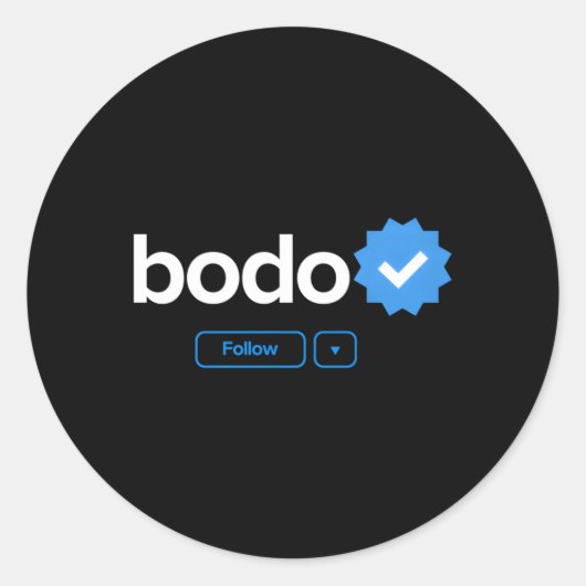 Bodo Vorname Verified Abzeichen Social Media Bodo Runder Aufkleber (Vorderseite)