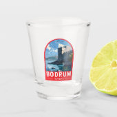 Bodrum Castle Turkey Vintage Art Schnapsglas (Vorderseite)