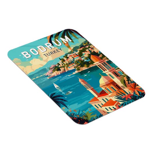 Bodrum Turkey Reisen Art Vintag Magnet (Rechte Seite)
