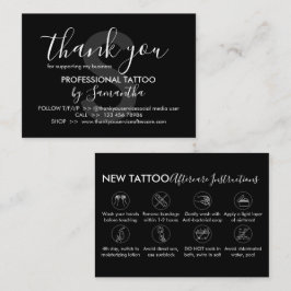 Body Art Aftercare Instructions Tattoo Vielen Dank Visitenkarte