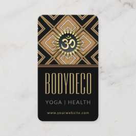 Body Art Deco Black Gold OM New Age Business Card Visitenkarte
