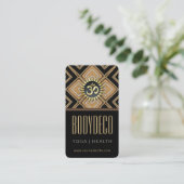 Body Art Deco Black Gold OM New Age Business Card Visitenkarte (Stehend Vorderseite)