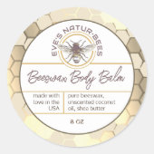 Body Balm aus Liebe Honeycomb Bee Lip Balm Runder Aufkleber (Vorderseite)