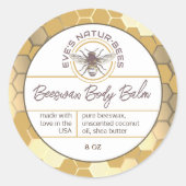 Body Balm aus Liebe Honeycomb Bee Lip Balm Runder Aufkleber (Vorderseite)