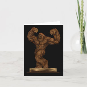 Body Builder Bigfoot Pose auf einer Bühne - Gym He Karte