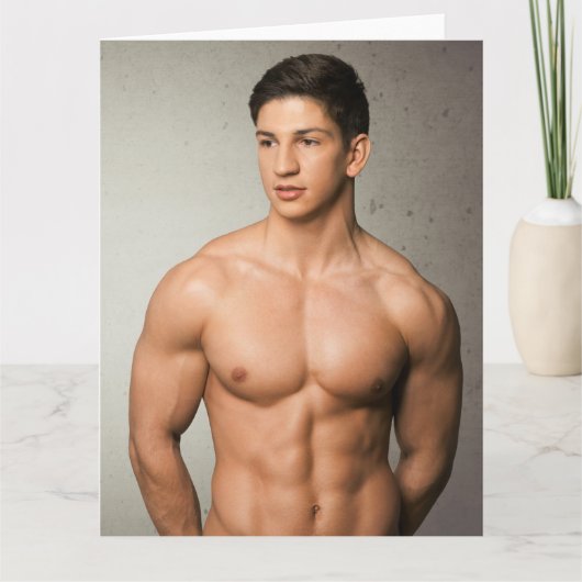 Body Builder Bulges Hot Typ Greetings Card Karte (Vorderseite)
