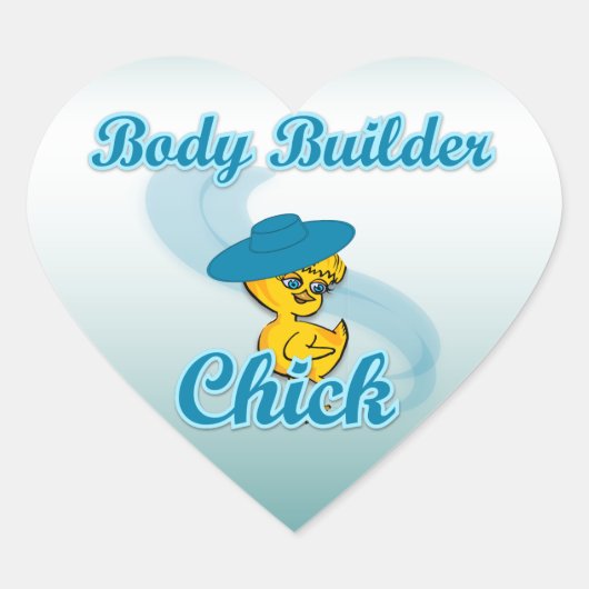 Body Builder Chick #3 Herz-Aufkleber (Vorderseite)