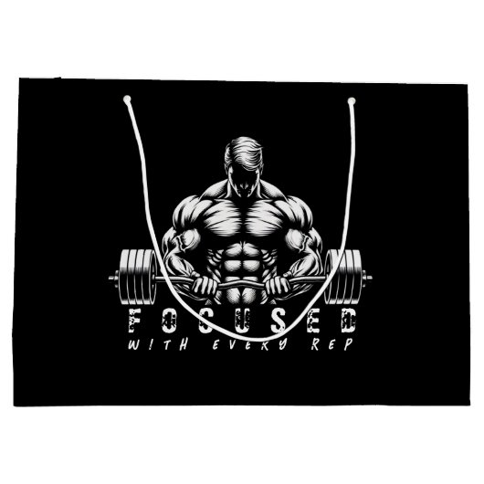Body Builder-Fitness Große Geschenktüte (Rückseite)