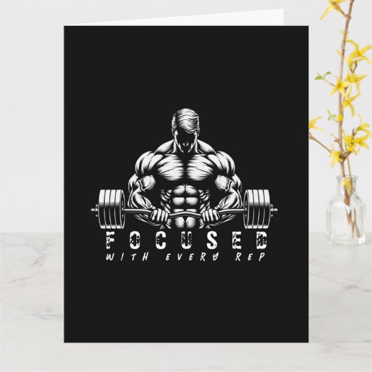 Body Builder-Fitness Karte (Gelbe Blume)