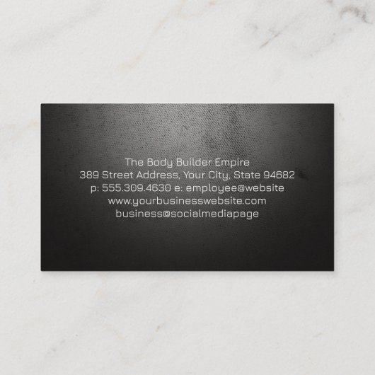 Body Builder Flexin Pose Visitenkarte (Rückseite)