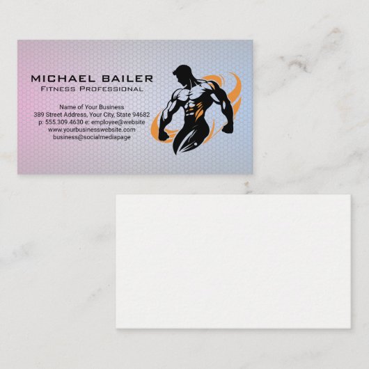 Body Builder mit Silhouette Visitenkarte (Vorne/Hinten)