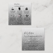 Body Butter Anwendung Moderner Silver Glitzer Quadratische Visitenkarte (Vorne/Hinten)