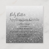 Body Butter Anwendung Moderner Silver Glitzer Quadratische Visitenkarte (Rückseite)