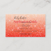 Body Butter Anwendung Red Glitzer Visitenkarte (Rückseite)
