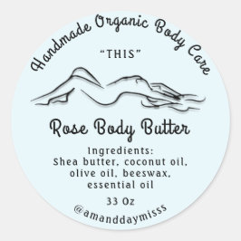 Body Butter Balm Care Packung Blaue Pastel Runder Aufkleber