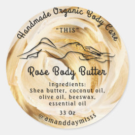 Body Butter Balm Care Packung Elfenbeingoldschlag Runder Aufkleber