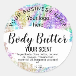 Body Butter HOLOGRAPHIC Fügen Sie Ihr Logo Classic Runder Aufkleber