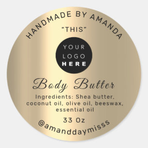 Body Butter Packaging Shop Benutzerdefiniertes Log Runder Aufkleber