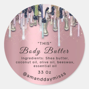 Body Butter Verpackung Online Beauty Shop Tropfen Runder Aufkleber