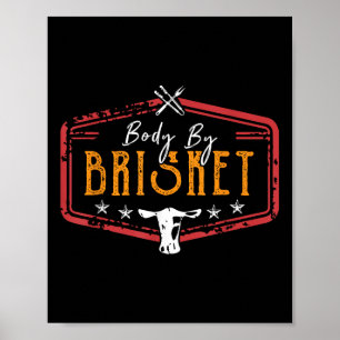 Body by Brisket Backyard Cookout Grillen Grill Pit Poster