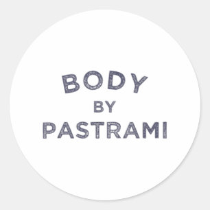Body by Pastrami Jüdisch Deli Grillen Party Briske Runder Aufkleber