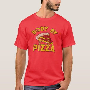 Body by Pizza - Funny Vintage Fitness Liebe Cheesy T-Shirt