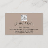 Body Care Bildhauerei QRCODE Braune Rose Elegant Visitenkarte (Rückseite)