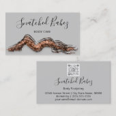 Body Care Bildhauerei QRCODE Grau Rose Braun Visitenkarte (Vorne/Hinten)