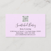 Body Care Bildhauerei QRCODE Schwarz-weiß Lilac Visitenkarte (Rückseite)