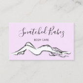 Body Care Bildhauerei QRCODE Schwarz-weiß Lilac Visitenkarte (Vorderseite)