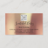 Body Care Bildhauerei QRCODE Schwarze Rose Moderne Visitenkarte (Rückseite)