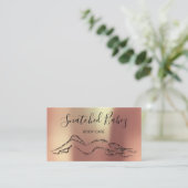 Body Care Bildhauerei QRCODE Schwarze Rose Moderne Visitenkarte (Stehend Vorderseite)