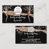 Body Care Fashion Logo QR Code Bikini Black Visitenkarte (Vorne/Hinten)
