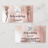 Body Care Fashion Logo QR Code Bikini Rose Visitenkarte (Vorne/Hinten)