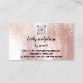 Body Care Fashion Logo QR Code Bikini Rose Visitenkarte (Rückseite)