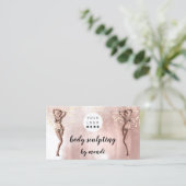 Body Care Fashion Logo QR Code Bikini Rose Visitenkarte (Stehend Vorderseite)