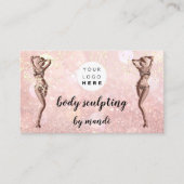 Body Care Fashion Logo QR Code Bikini Rose Visitenkarte (Vorderseite)