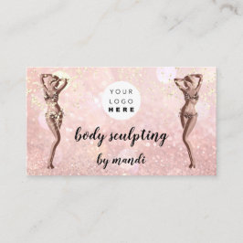 Body Care Fashion Logo QR Code Bikini Rose Visitenkarte