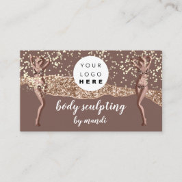 Body Care Fashion Logo QR Code Rose Glitzer Bikini Visitenkarte