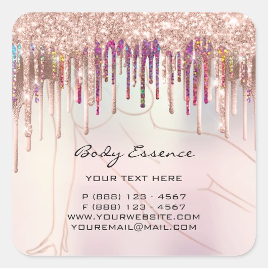 Body Care Shaping Soap Balm Kosmetische Rose Tropf Quadratischer Aufkleber (Vorderseite)