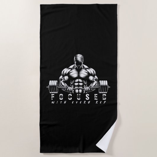 Body-Gebäude-Fitness Strandtuch (Vorderseite)