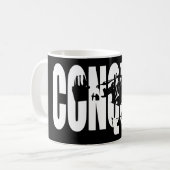 Body-Gebäude-Motivation - CONQUER Kaffeetasse (Vorderseite Links)