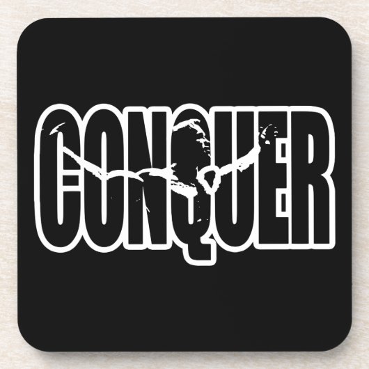 Body-Gebäude-Motivation - CONQUER Untersetzer (Vorderseite)