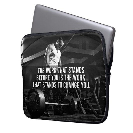 "Body Gebäude" Workout Motivierend Laptopschutzhülle (Vorderseite Links)