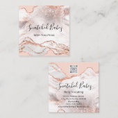 Body-Logo-Massage Bildhauerei Marmormor Rose QRCOD Quadratische Visitenkarte (Vorne/Hinten)